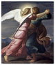"Jacob Wrestles with an Angel" Paper Print by Edward Jakob von Steinle, 16"x18"