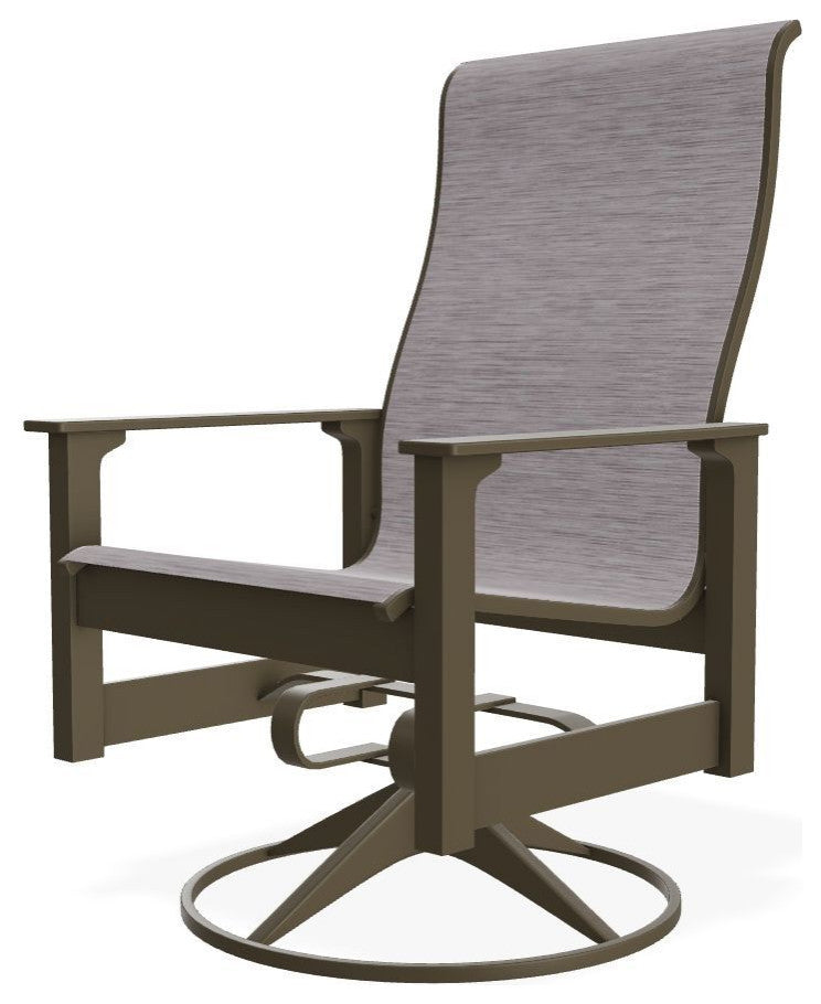 Leeward Sling Outdoor Swivel Rocker, Fossil/Beachwood