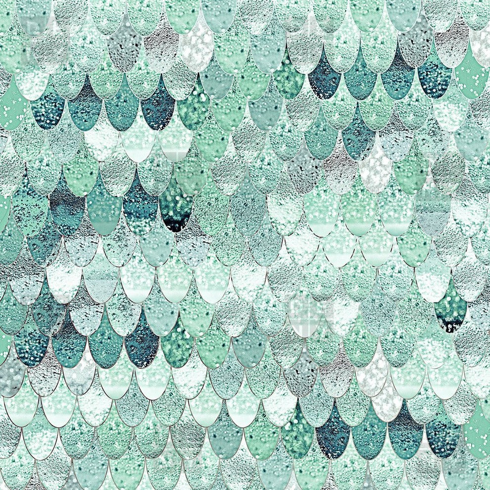 Monika Strigel Lily Mint Mermaid Duvet Cover, Twin