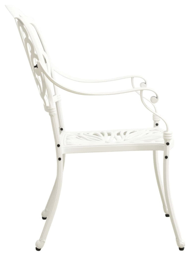 Vidaxl Garden Chairs 2-Piece Set Cast Aluminum White