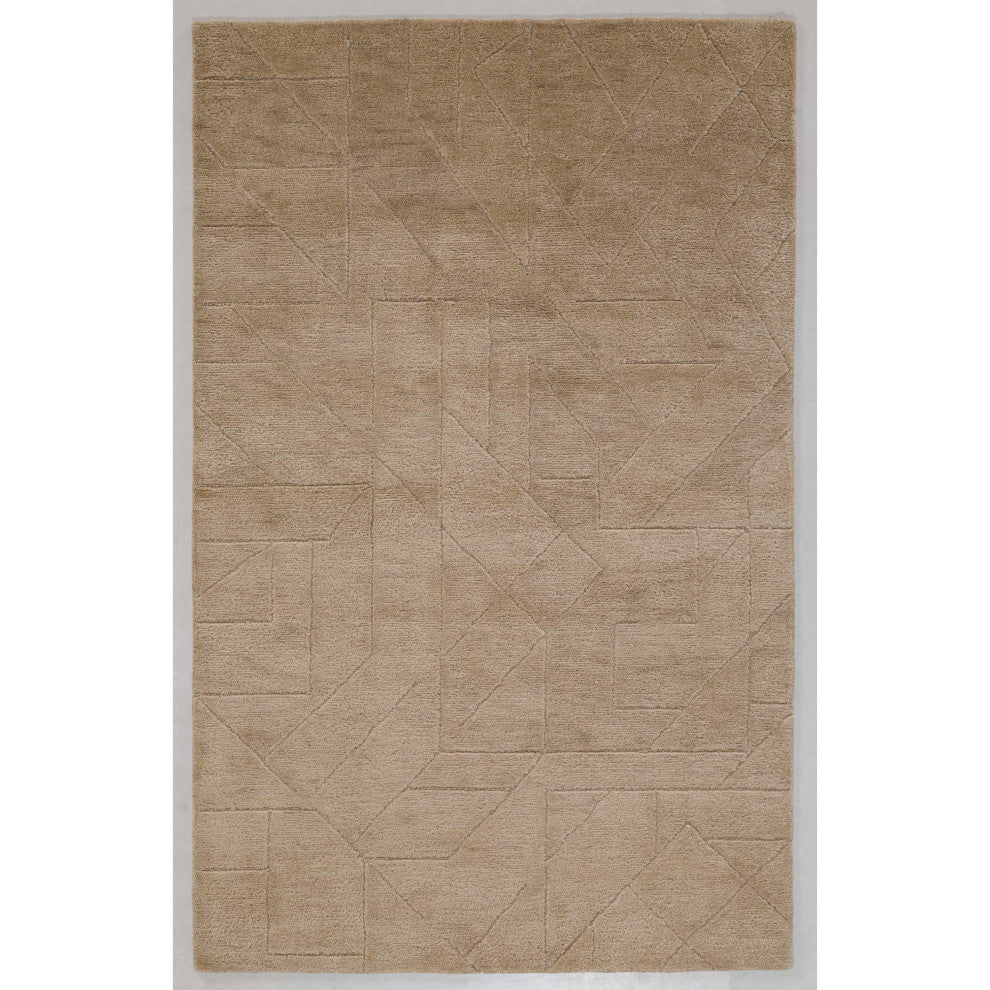 Quartz Relief Hand Made Indoor Area Rug, 5'x8', Sand