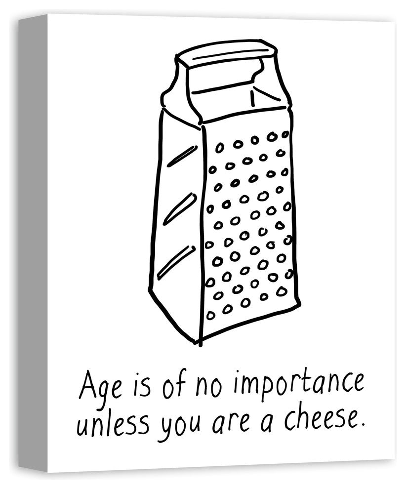 Age Is Of No Importance, Unless You Are Cheese Canvas Wall Art, 16"x20"