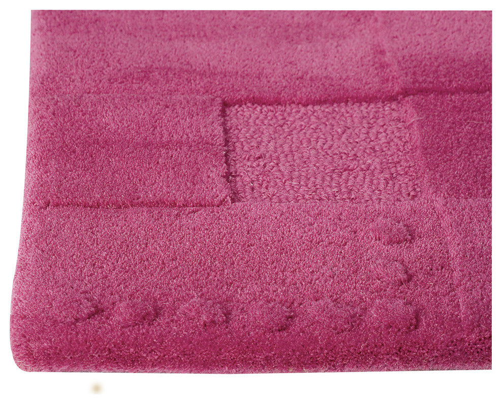 Hand Tufted Fuchsia Wool Area Rug, 5''6"x7''10"
