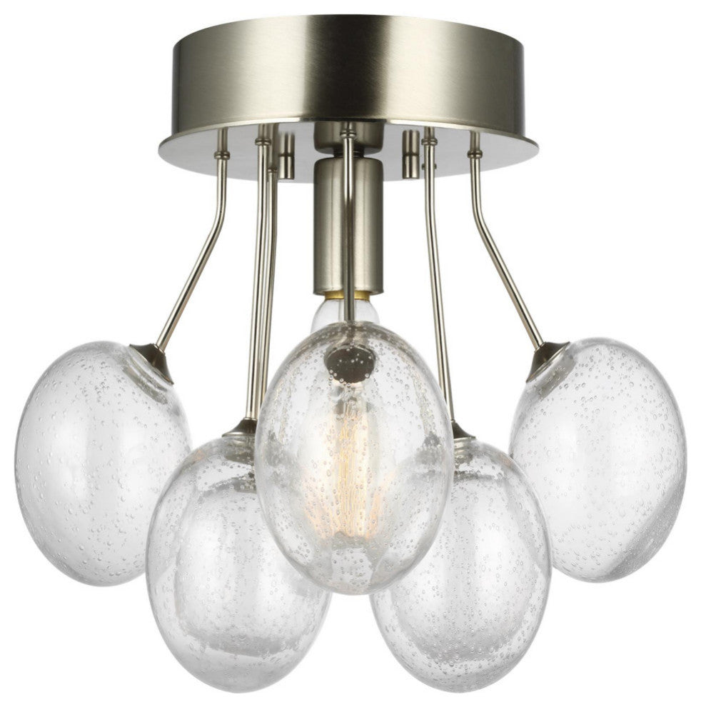 Bronzeville 1-Light Semi-Flush Mount, Brushed Nickel