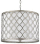 3 Light 18" Drum Pendant in Antique Silver