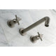 KS8028DX Two-Handle Wall Mount Tub Faucet, Brushed Nickel