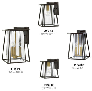 Hinkley Walker Medium Wall Mount Lantern, Buckeye Bronze