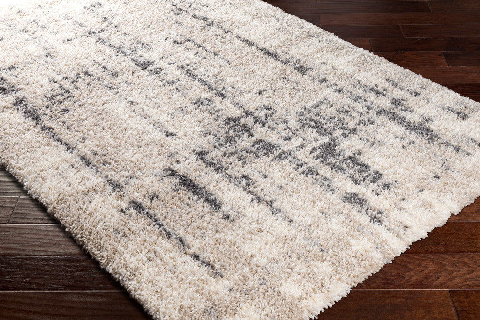 Surya Eskimo Shag ESG-2306 Machine Woven Area Rug, Light Beige, 6'7" x 9'