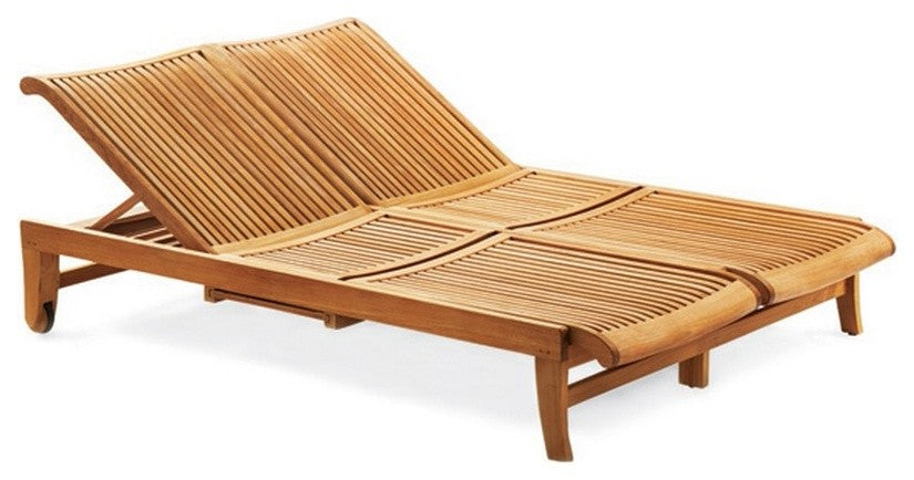 Teak Outdoor Giva Double Chaise Lounger