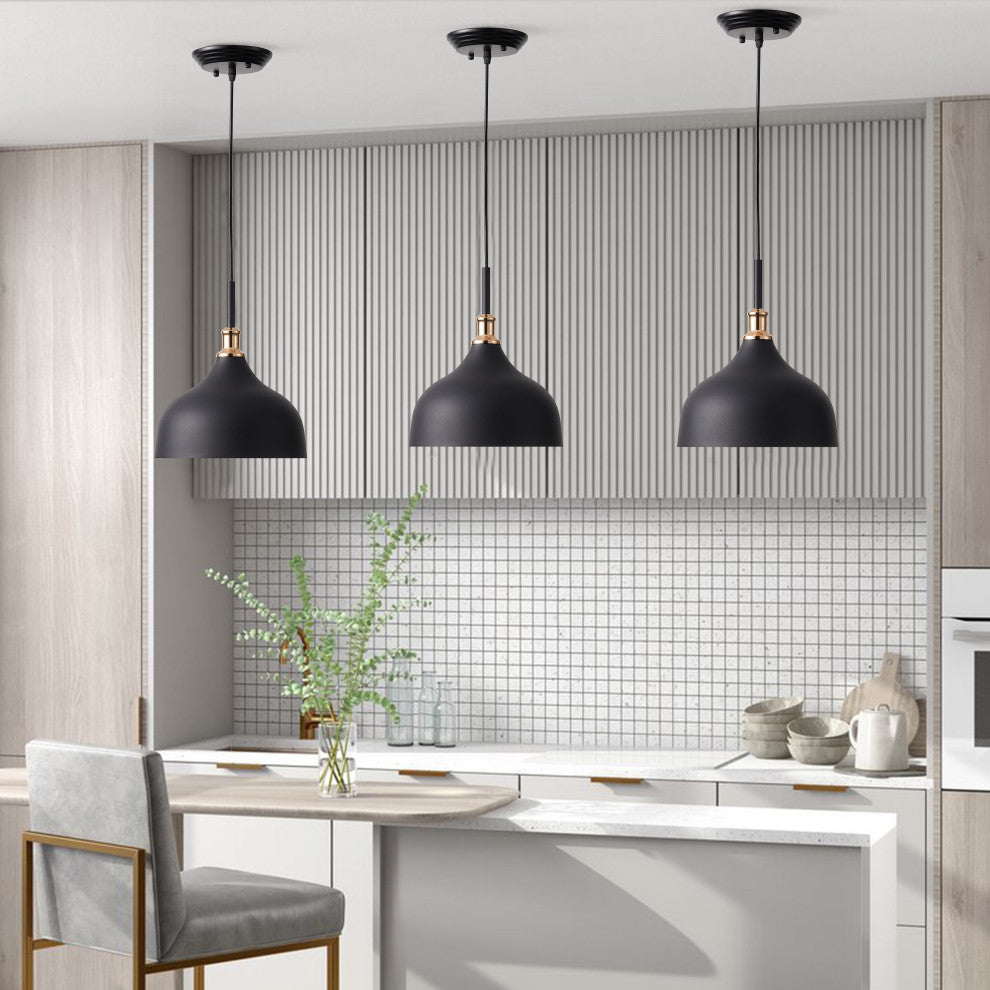 1-Light Black Ceiling Light Industrial Pendant Light