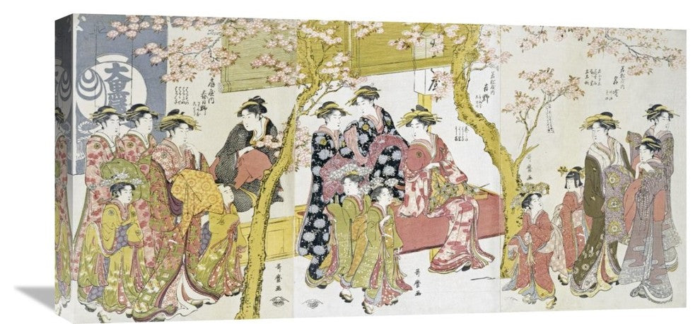 "Three Groups of Courtesans With Their Shinzo and Kamuro" Artwork