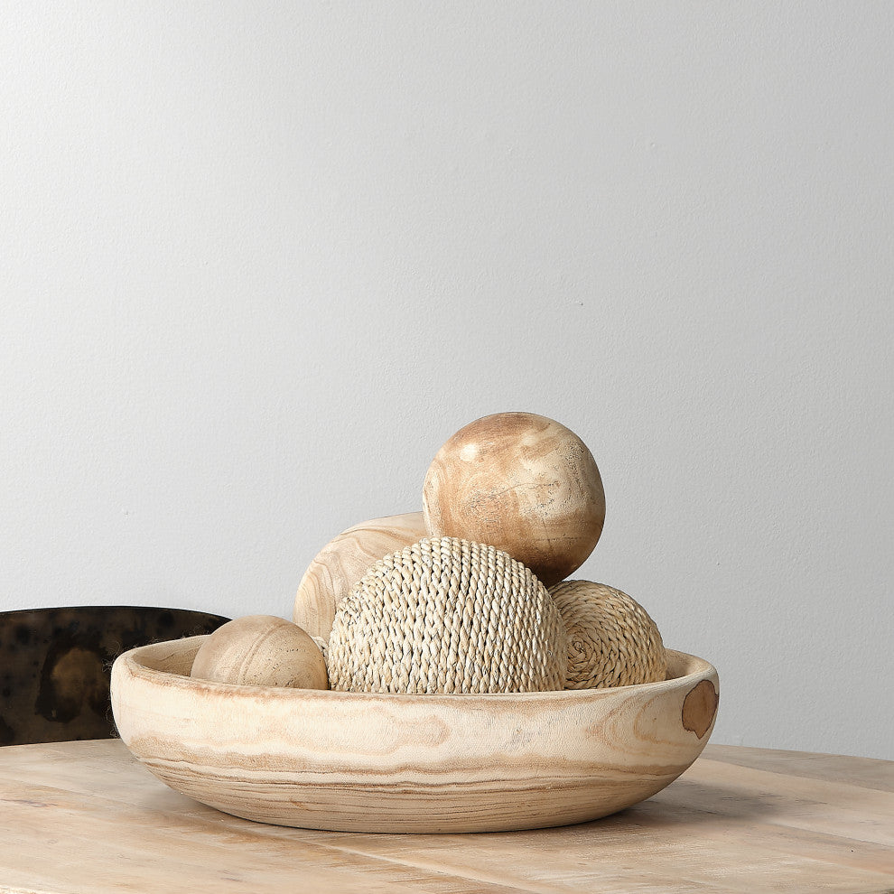 Malibu Wood Balls, Natural Wood, 3-Piece Set