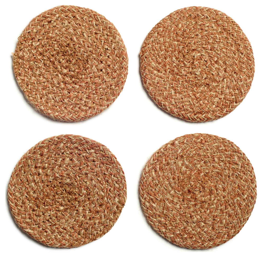 Melia Jute Table Sets, Rust Coasters