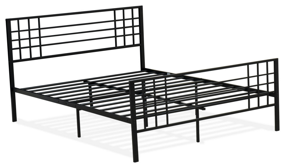 Tyler Bed Frame With 9 Metal Legs High-Class Bed In Powder Coating Black Color