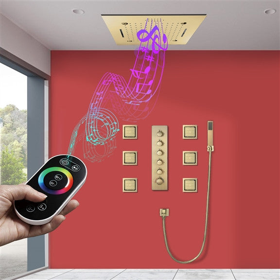 Remote Controlled Rainfall Led Shower System, Style 2- Remote Control Light