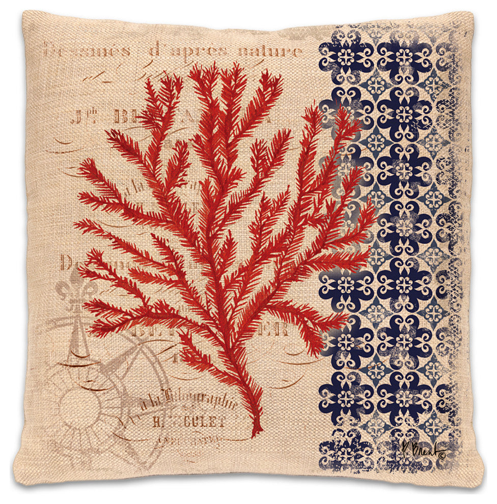 Coral Coast 18"x18" Compass Pillow Cover, Natural