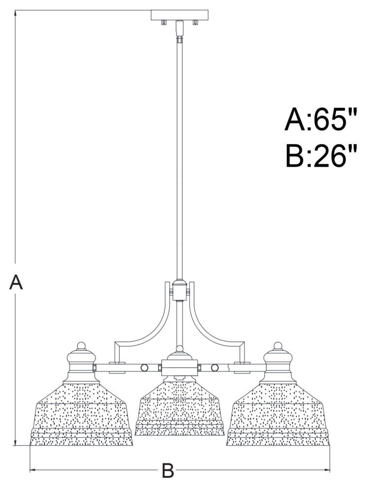 Vaxcel Lighting H0220 Beloit 3 Light 26"W Chandelier - Satin Nickel
