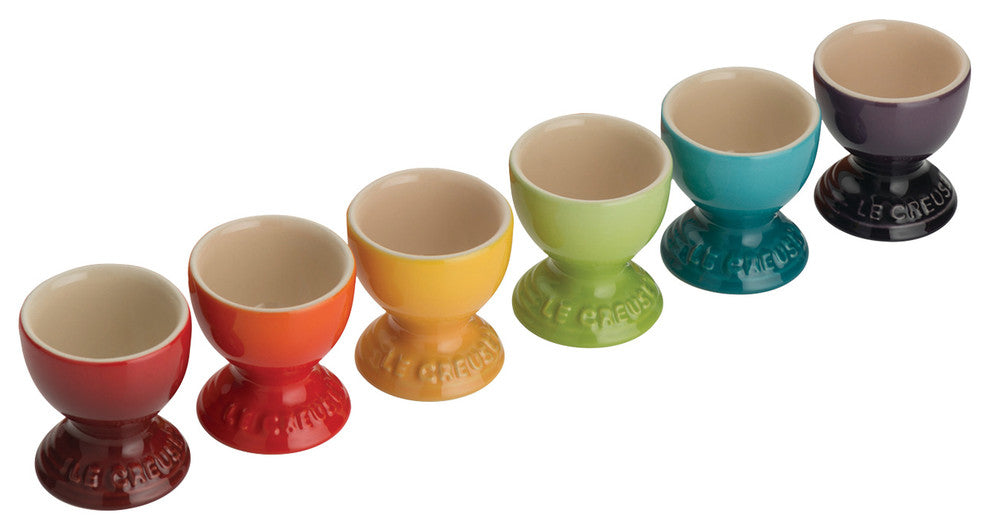 Le Creuset Stoneware 6-Piece Set Rainbow Egg Cups