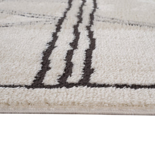 Monotone Moroccan White -1 Power-Loom Area Rug 5' x 7'6"