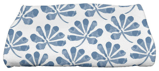 Ina, Floral Print Bath Towel, Blue