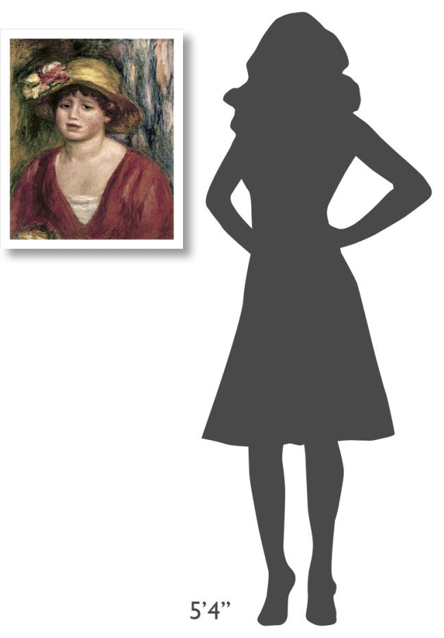 "Young Girl In a Red Dress" Paper Print by Pierre-Auguste Renoir, 20"x24"