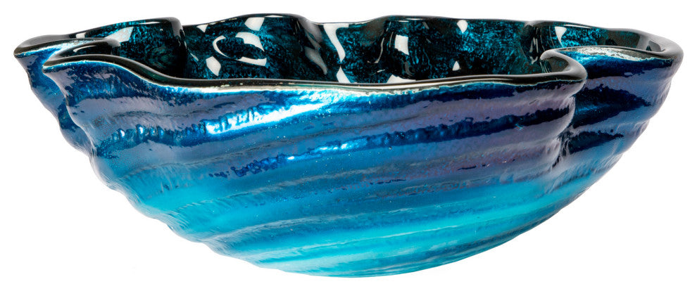 Eden Bath EB_GS37 Carribean Wave Unique Tempered Glass Vessel Sink In Blue