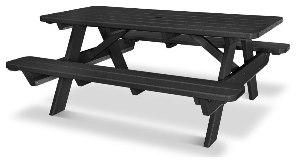 Polywood Park 72" Picnic Table, Black