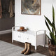 Warm Shaker Solid Wood 44 Inch Wide Transitional Entryway Storage Bench In White