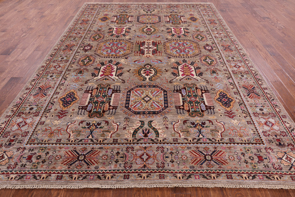 8' 4" X 11' 6" Persian Tabriz Handmade Wool Rug Q7600