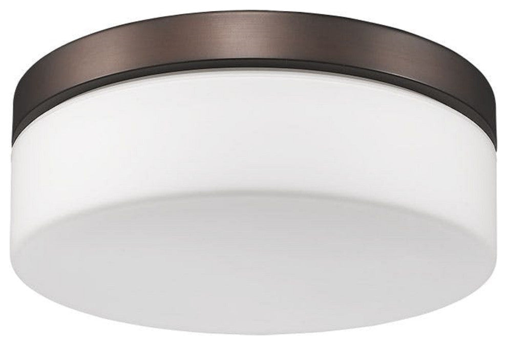2 Light Round Ceiling Fixture in Modern Bronze (uses LED bulbs)