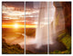 "Seljalandsfoss Waterfall at Sunset" Photo Metal Wall Art, 3 Panels, 36"x28"