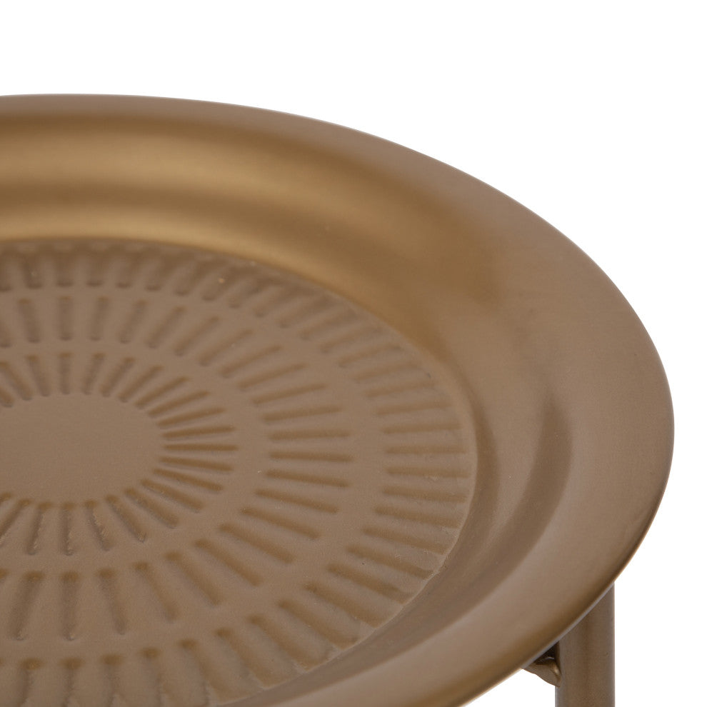 Mahdavi Plant Stand Table, Gold, 12x12x27
