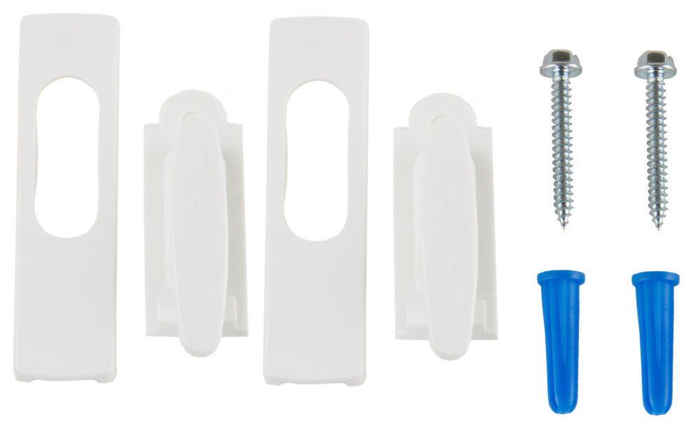 Wall Hooks with Screws, Set of 2, White