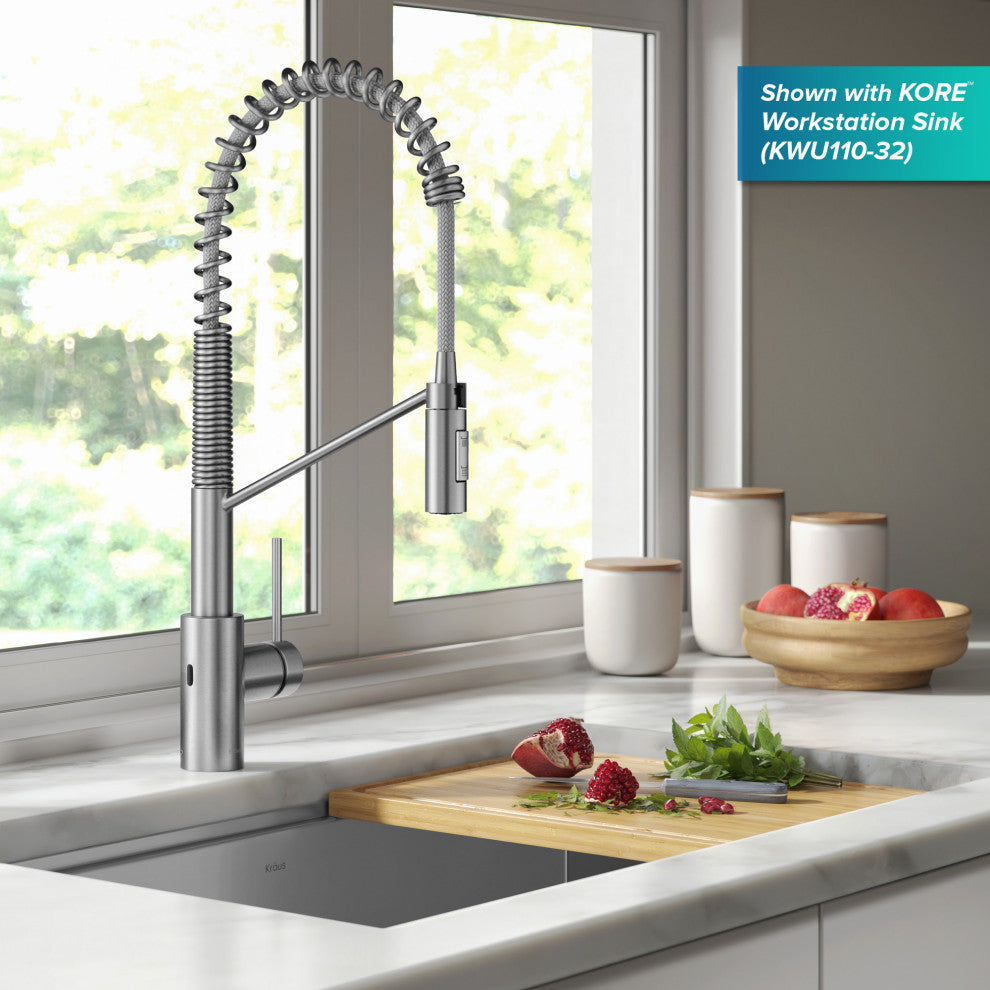 Oletto Touchless Pull-Down 1-Hole Kitchen Faucet, Bronze