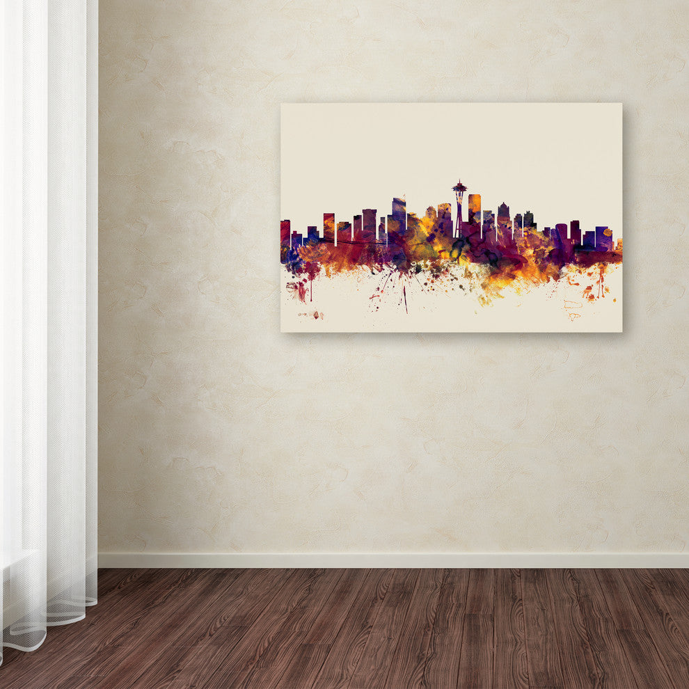 'Seattle, Washington Skyline' Canvas Art by Michael Tompsett