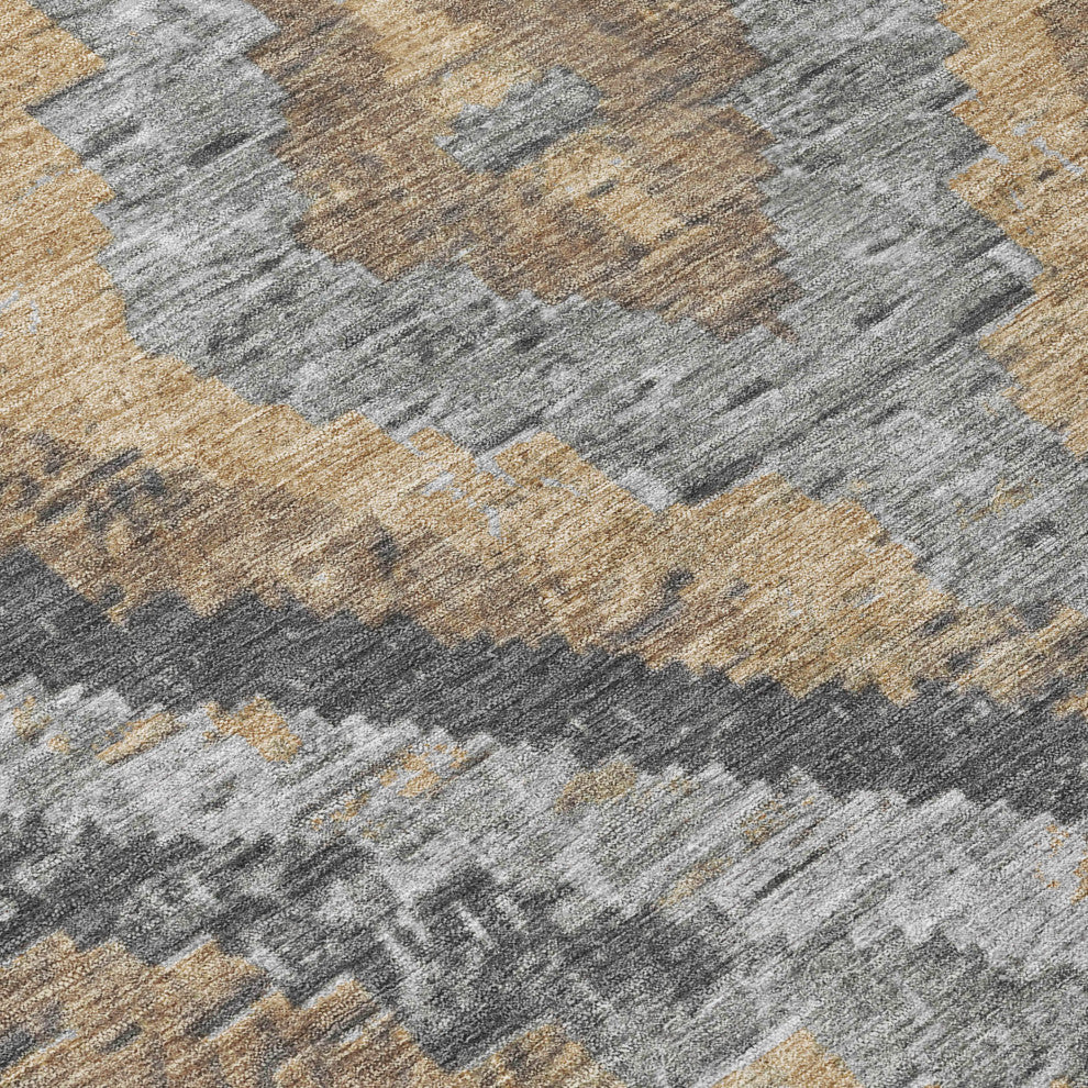 Machine Washable Indoor/Outdoor Chantille ACN1890 Khaki 9' x 12' Rug