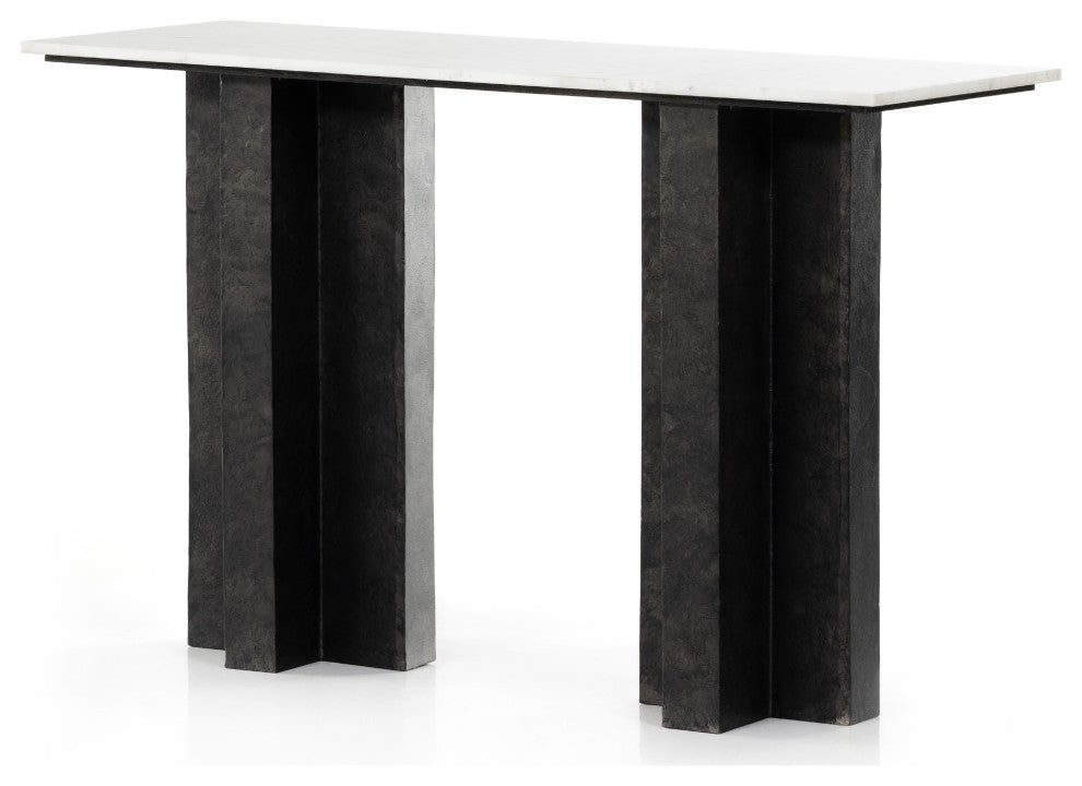 Terrell Console Table-Raw Black