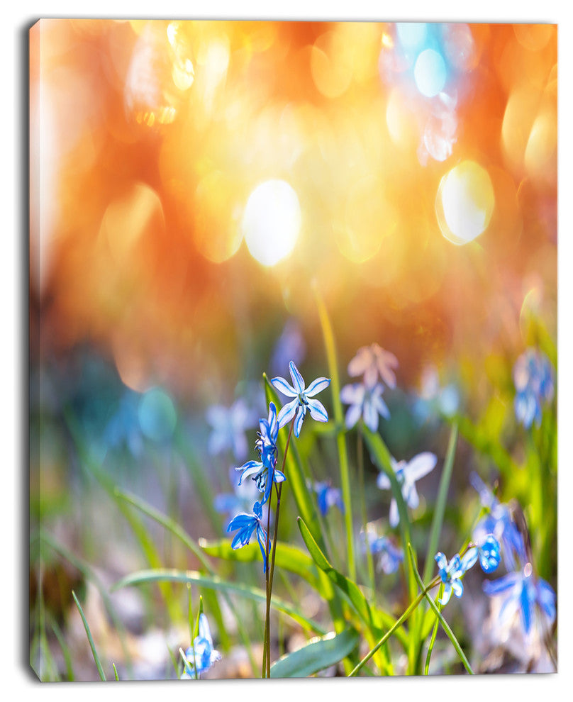 Little Flowers Meadow with Snowdrops, Floral Canvas Art Print, 30"x40"