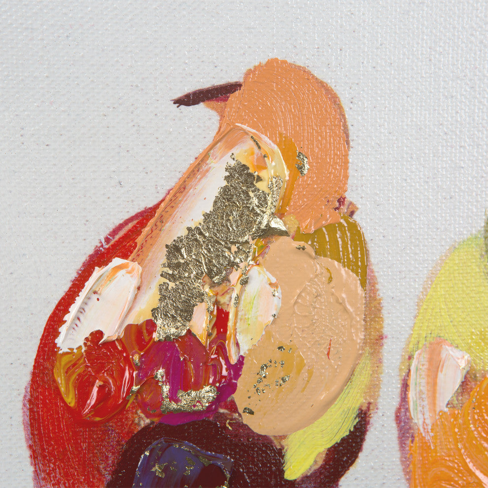 Birds On A Wire Ii Art Painted On Canvas