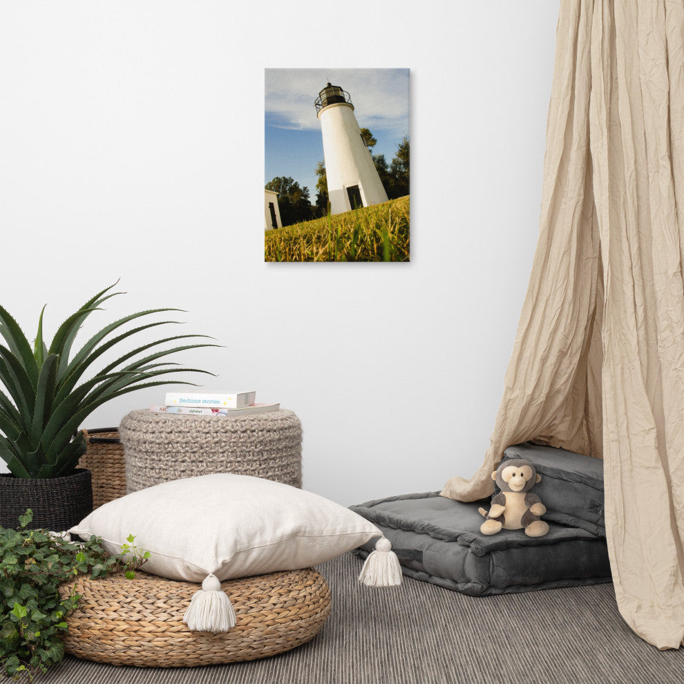 Turkey Point Lighthouse Coastal Landscape Photography Canvas Wall Art, 18" X 24"