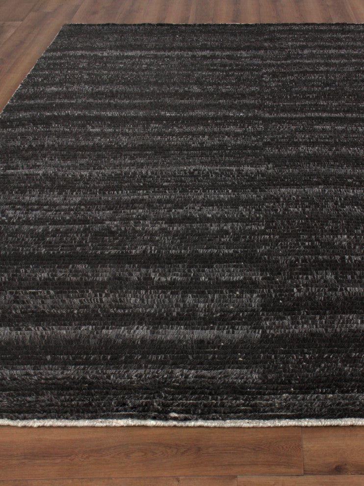 Kaza Hand-Knotted Wool Charcoal/Brown Area Rug
