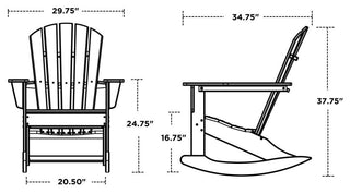 Polywood Palm Coast Adirondack Rocking Chair, Teak