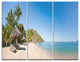 "Beach With Chairs and Umbrellas" Photo Canvas Print, 3 Panels, 36"x28"