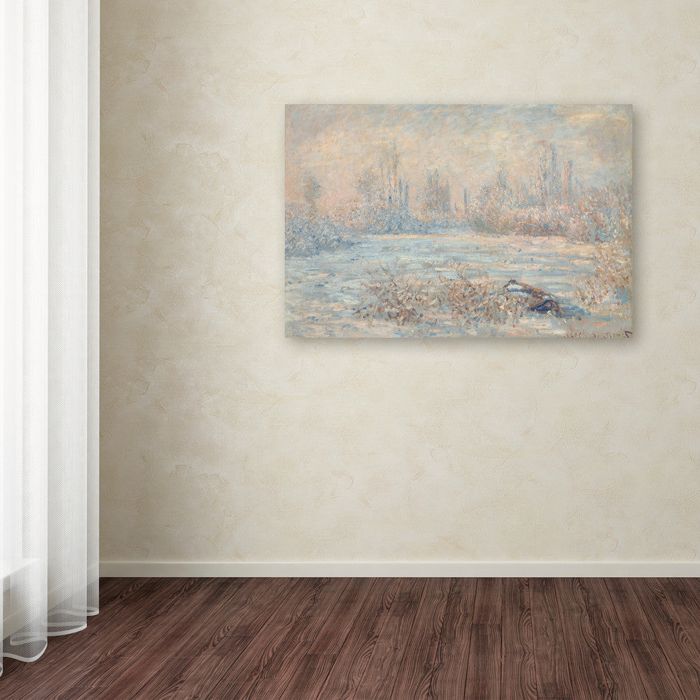 Claude Monet ''Frost near Vetheuil'' Canvas Art, 19x12
