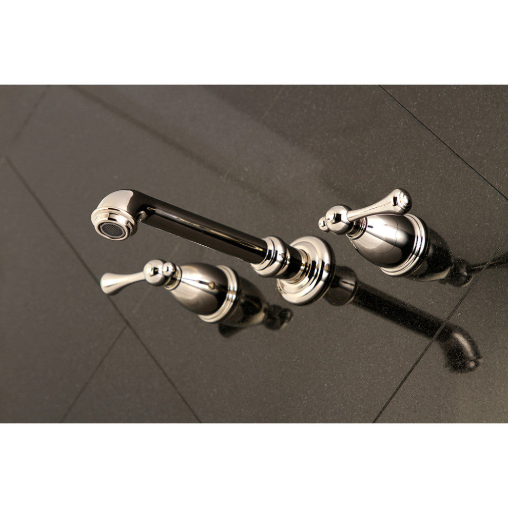 KS7026BL Two-Handle Wall Mount Tub Faucet, Polished Nickel