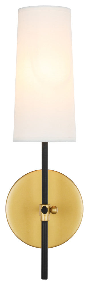 Elegant Lighting LD6004W5 Mel 16" Tall Bathroom Sconce - Brass / Black