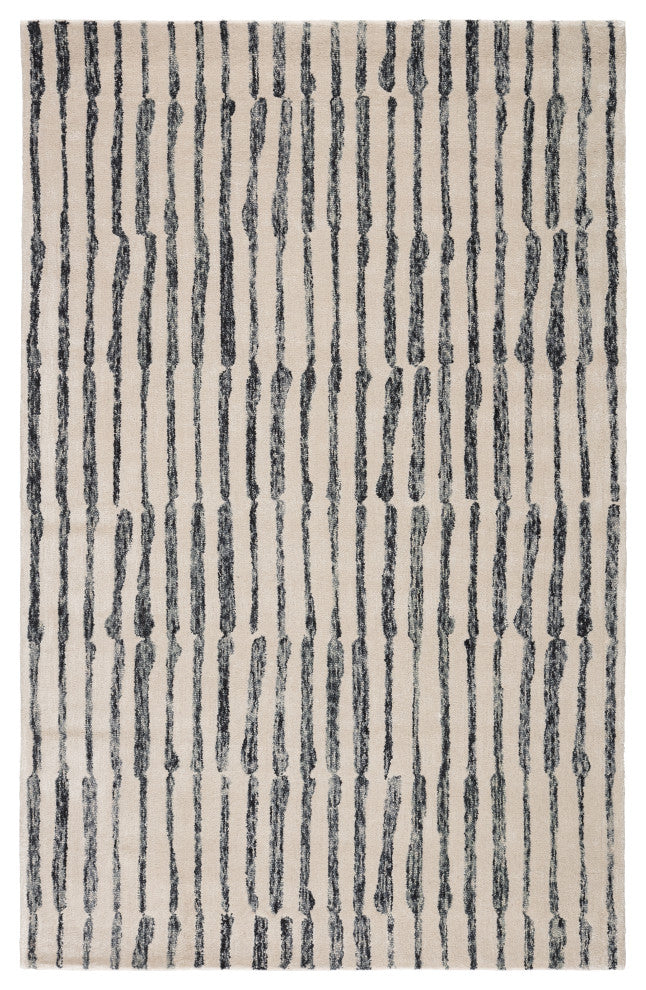 Nikki Chu by Jaipur Living Saville Handmade Abstract White/Black Area Rug, 2'x3'