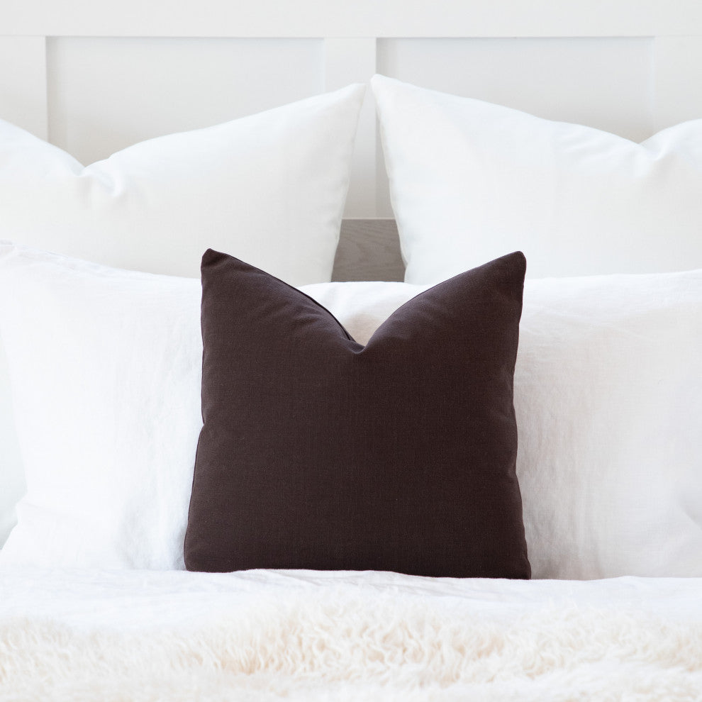Solid Dark Brown Accent, Throw Pillow Cover, 16"x16"