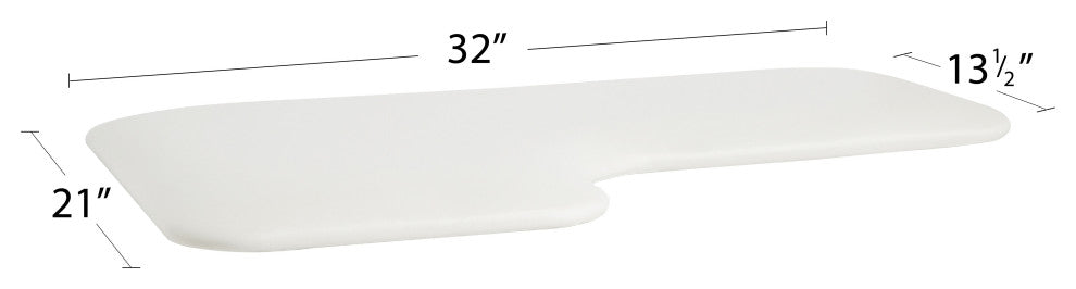 L-Shaped Replacement Cushion Shower Seat Top Only, 32", Right-Handed