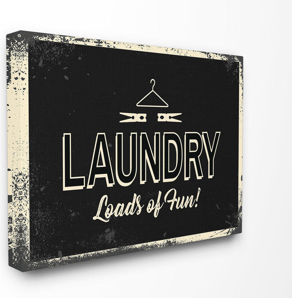 Laundry Loads of Fun Industrial, 24"x30", Stretched Canvas Wall Art